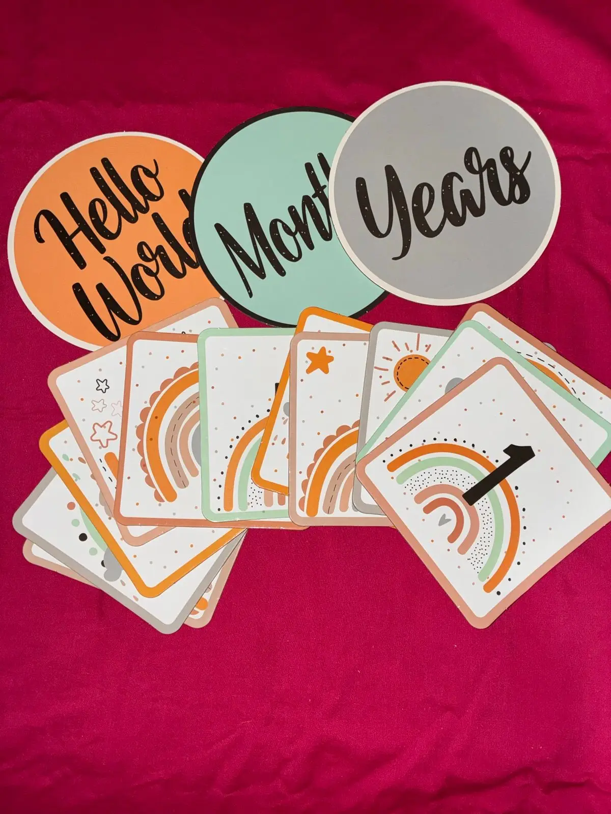 Baby Milestone Cards and Discs Set