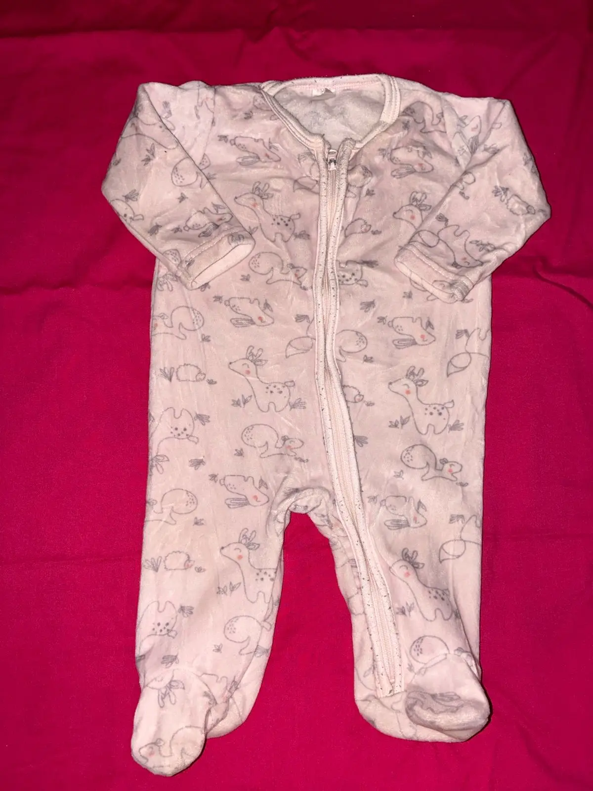 Pink Animal Print Baby Sleepsuit