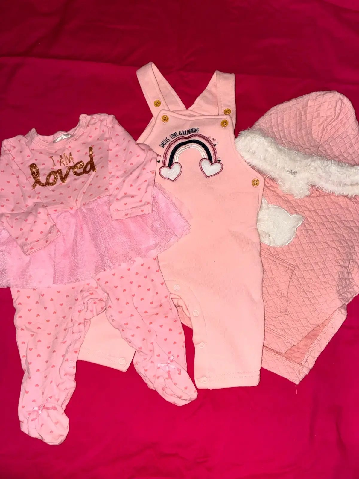 Pink I Am Loved Tutu Bodysuit and Leggings Set