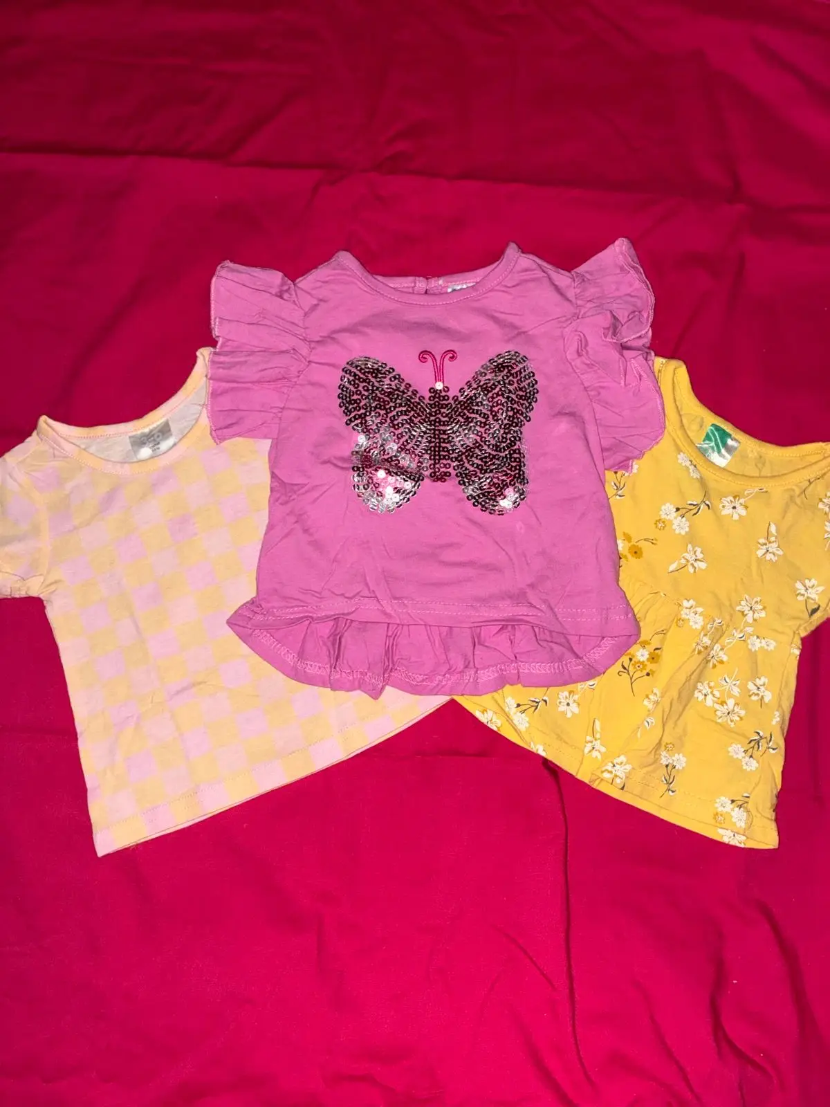 Pink Butterfly Sequin Toddler Top