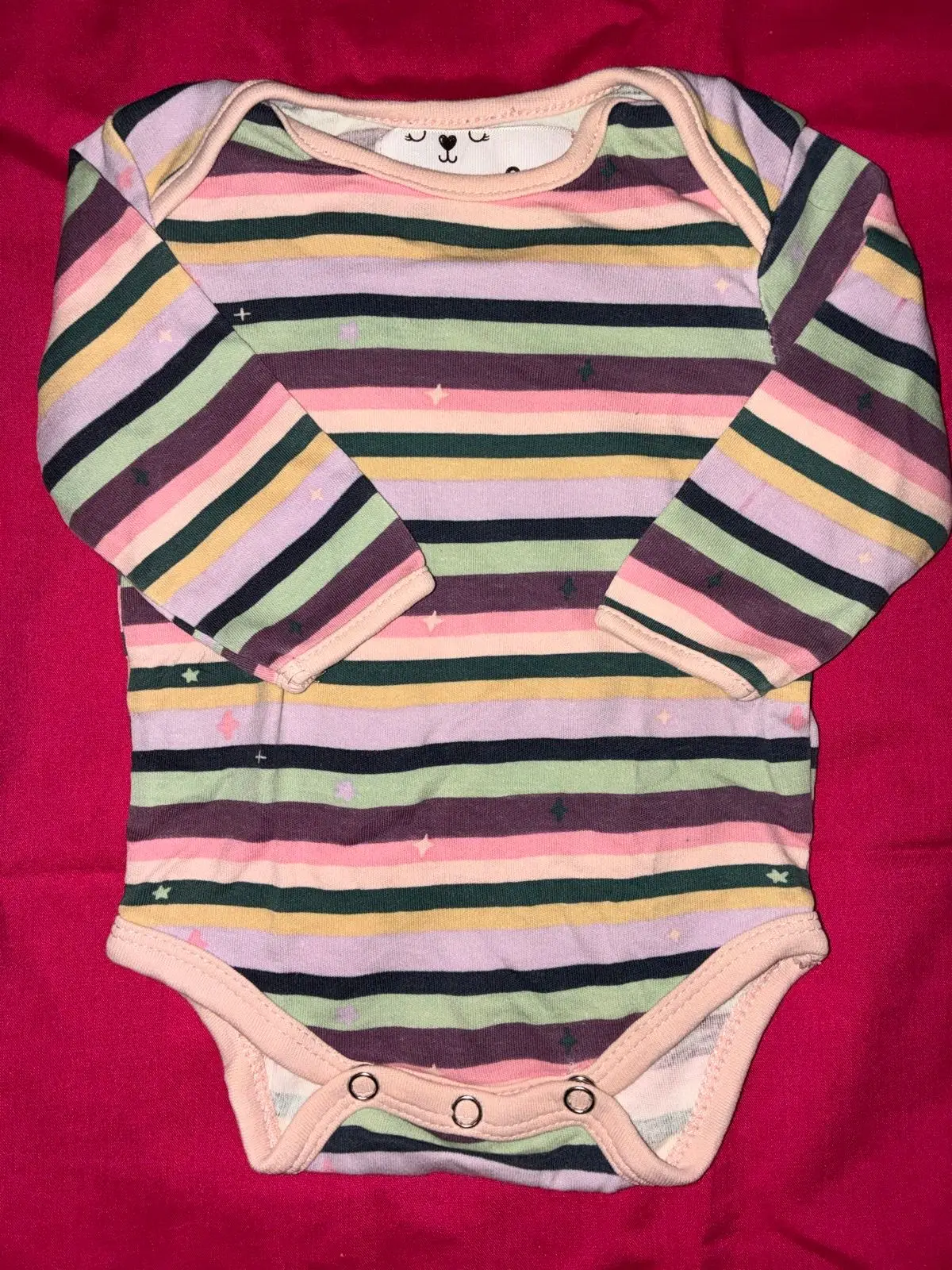 Baby Eyelash Print Long Sleeve Bodysuit
