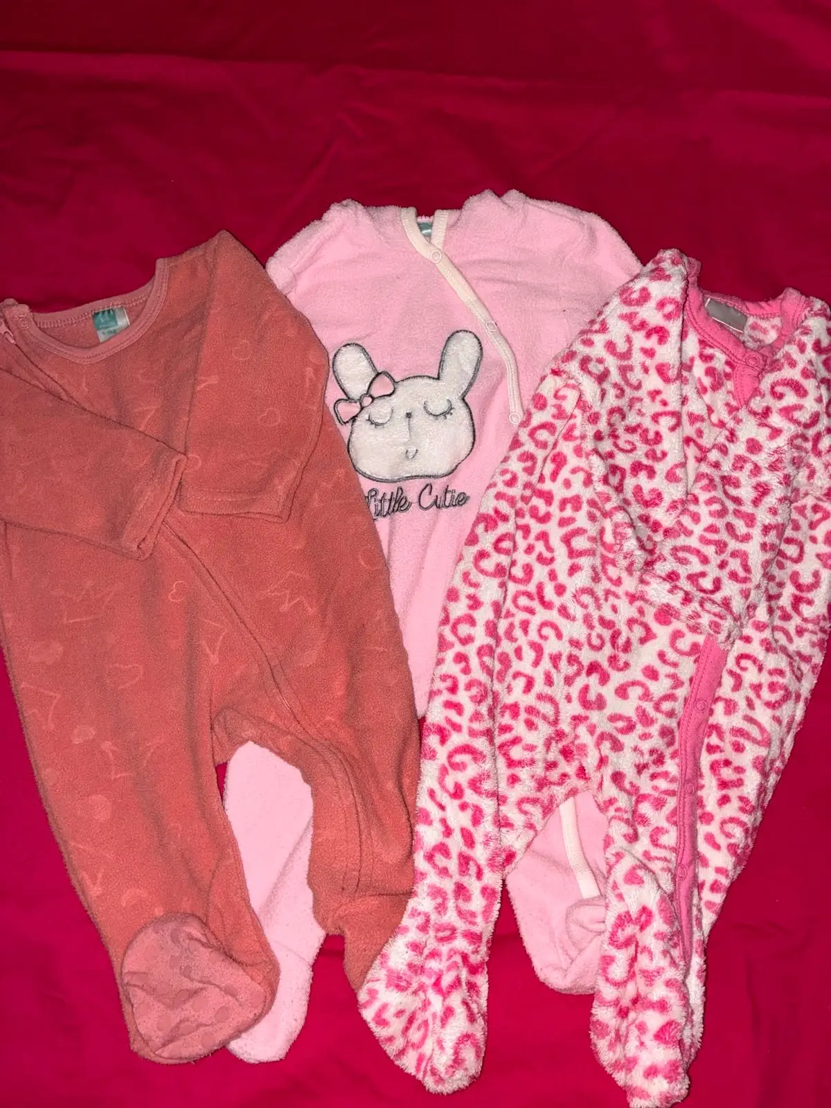 Coral Fleece Baby Onesie with Feet