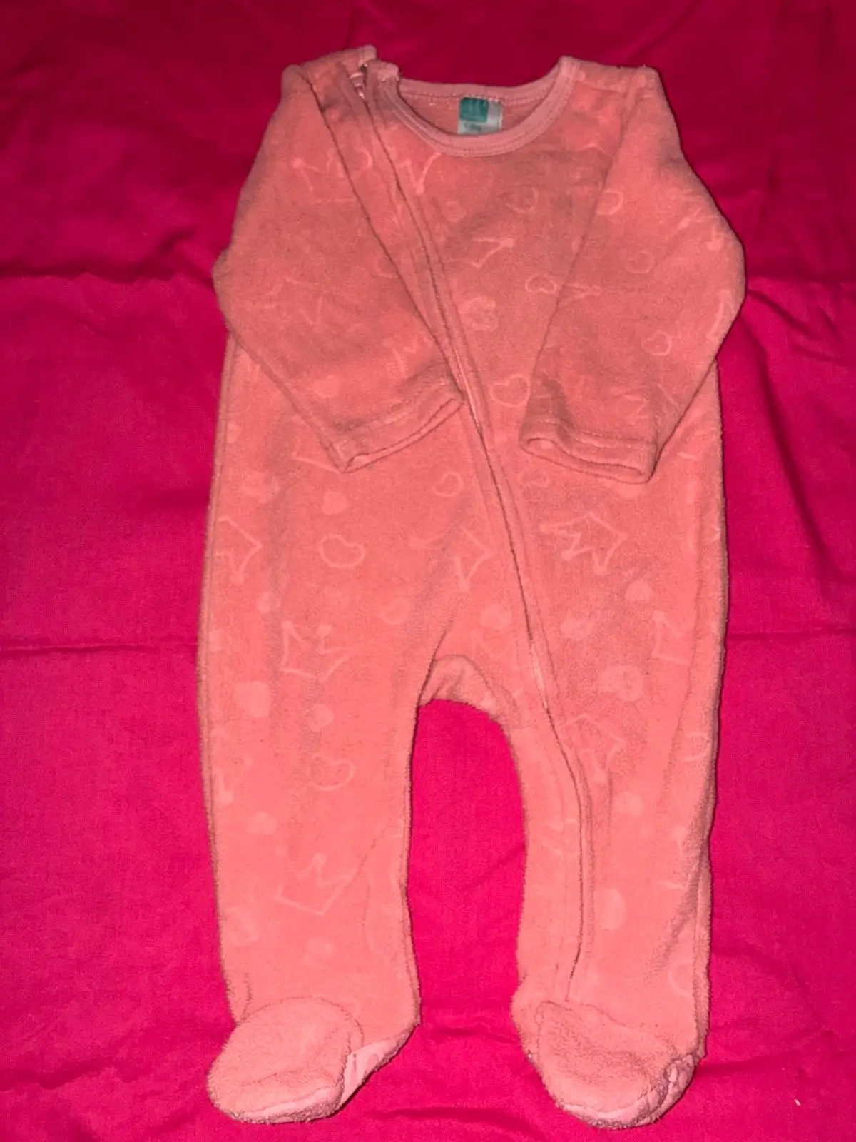 Coral Fleece Baby Onesie with Feet