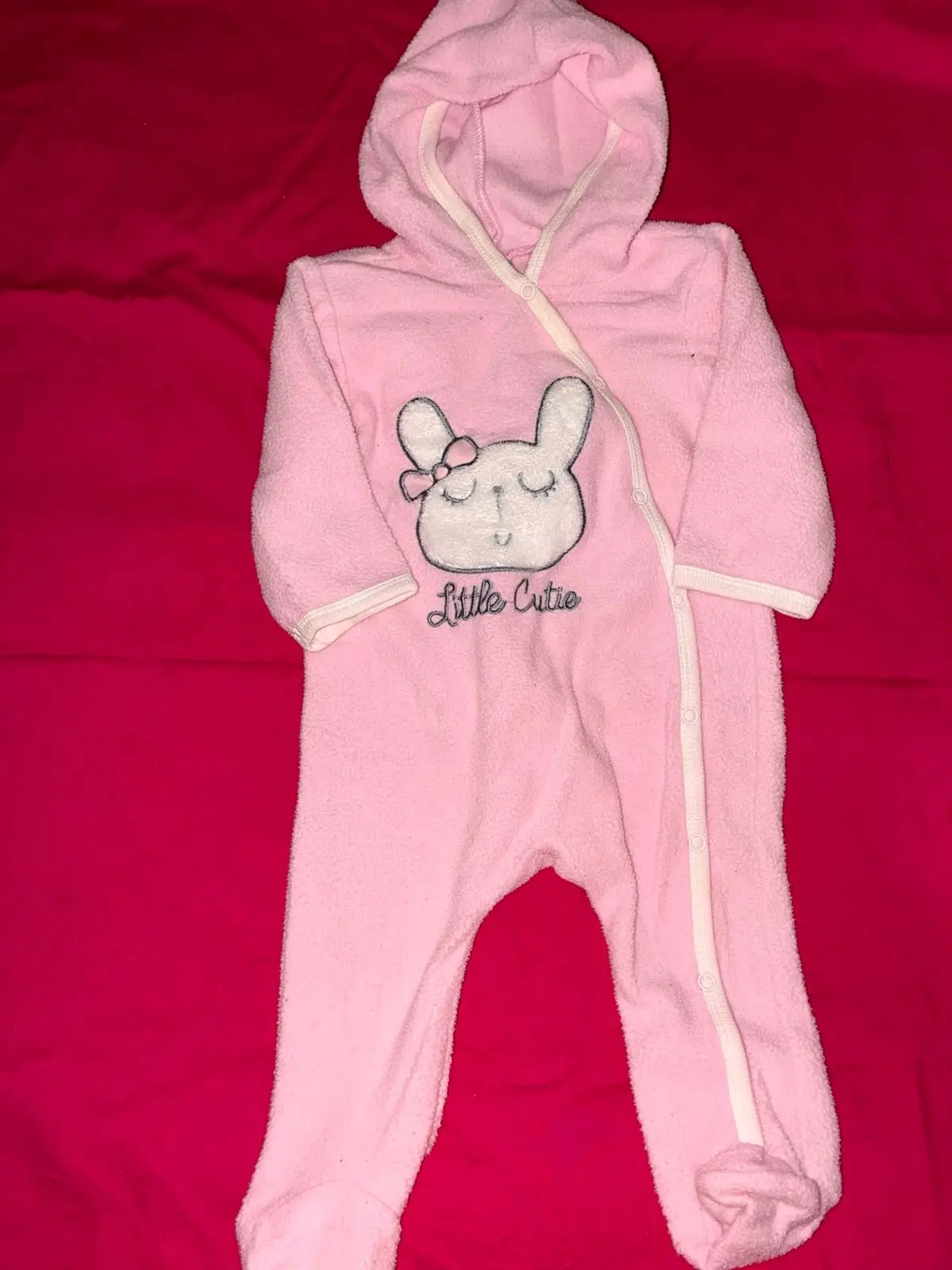 Coral Fleece Baby Onesie with Feet