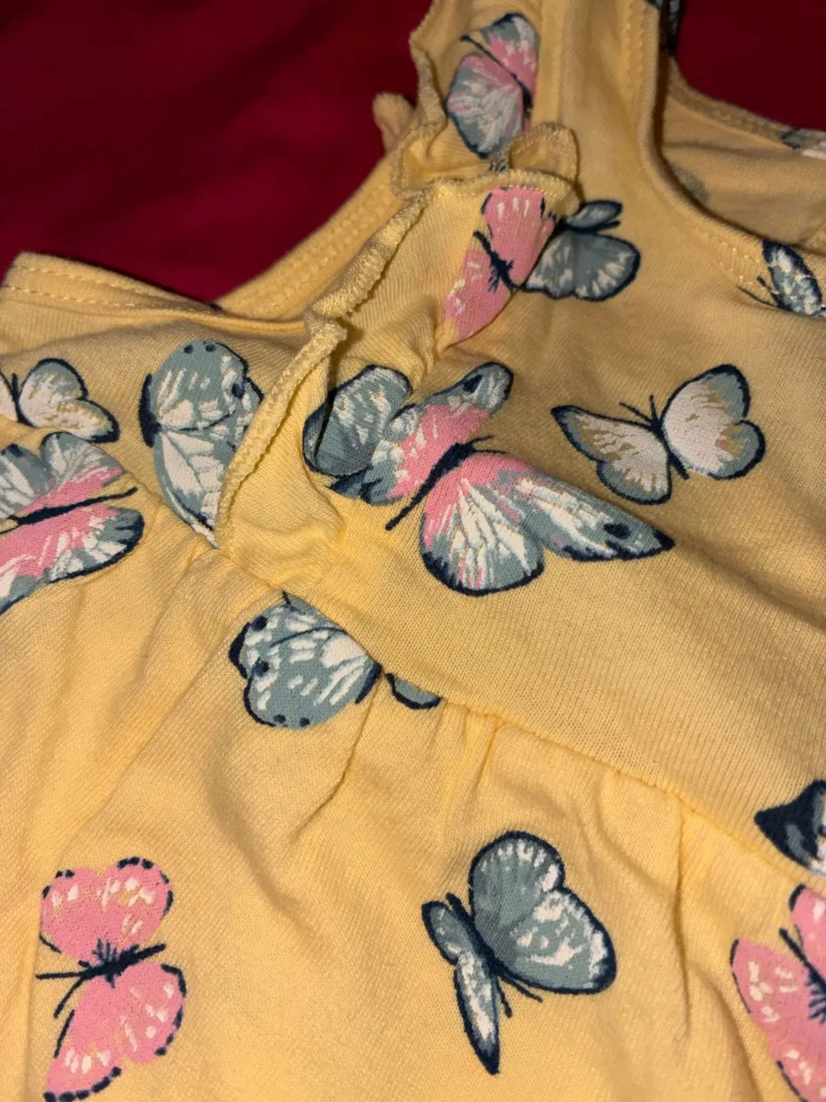 H&M Butterfly Print Yellow Dress 3-6M
