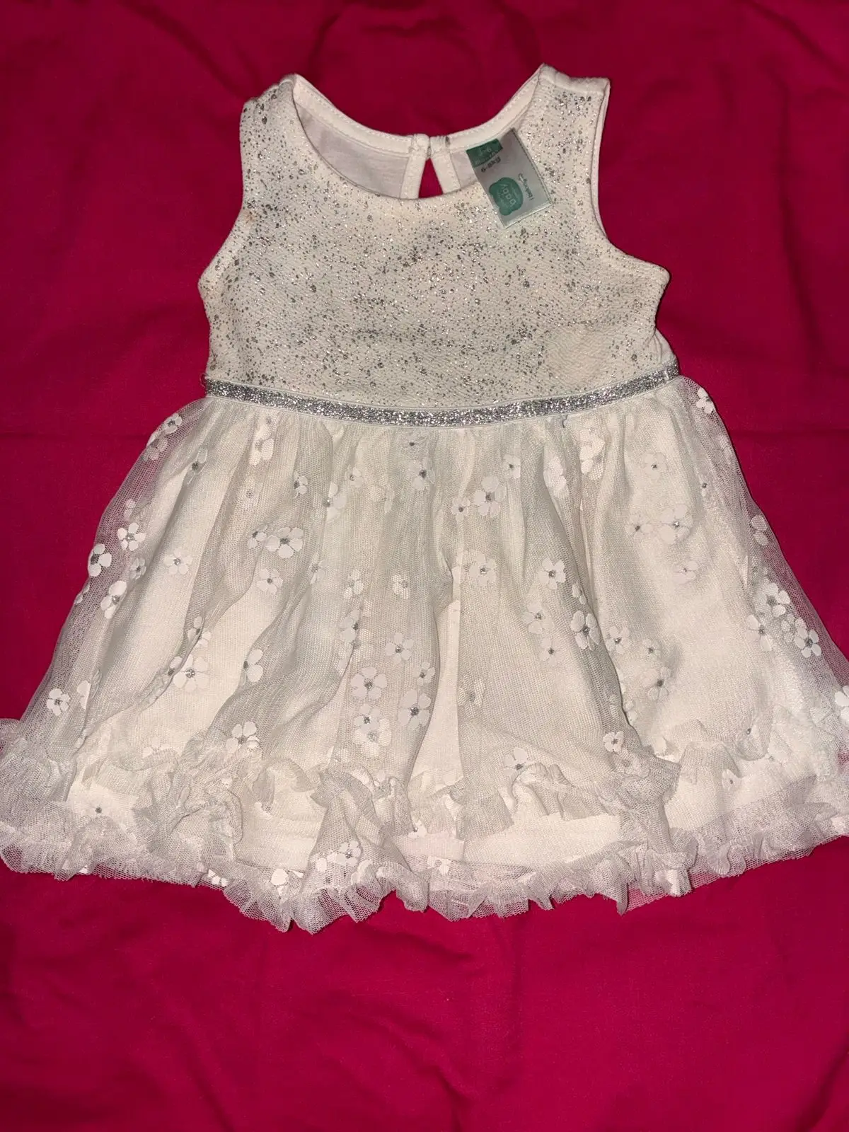 Baby Girls Orange Button-Front Dress