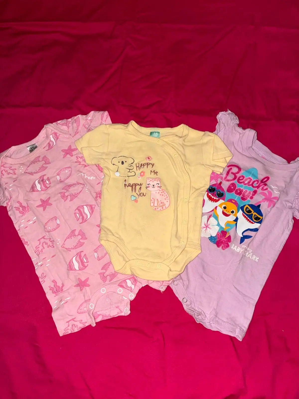 Pink Fish Print Baby Bodysuit