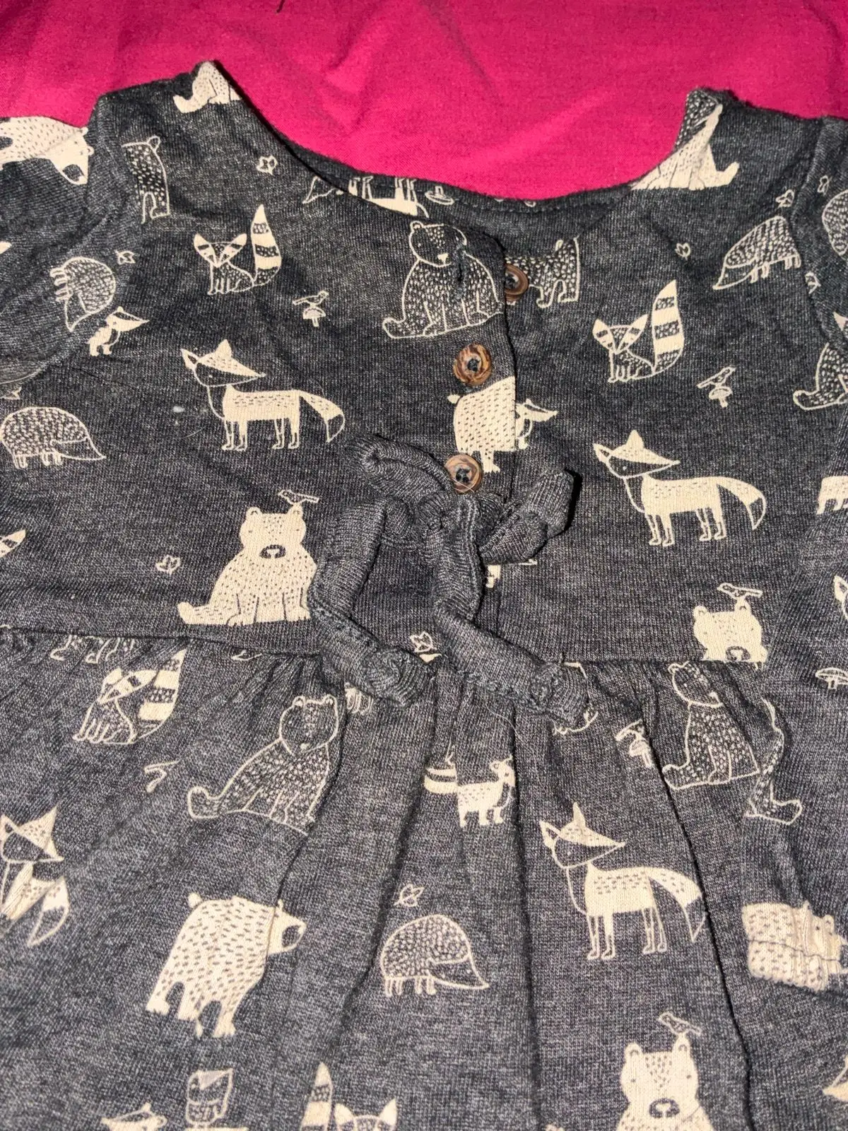 Infant Woodland Animal Print Long-Sleeve Dress