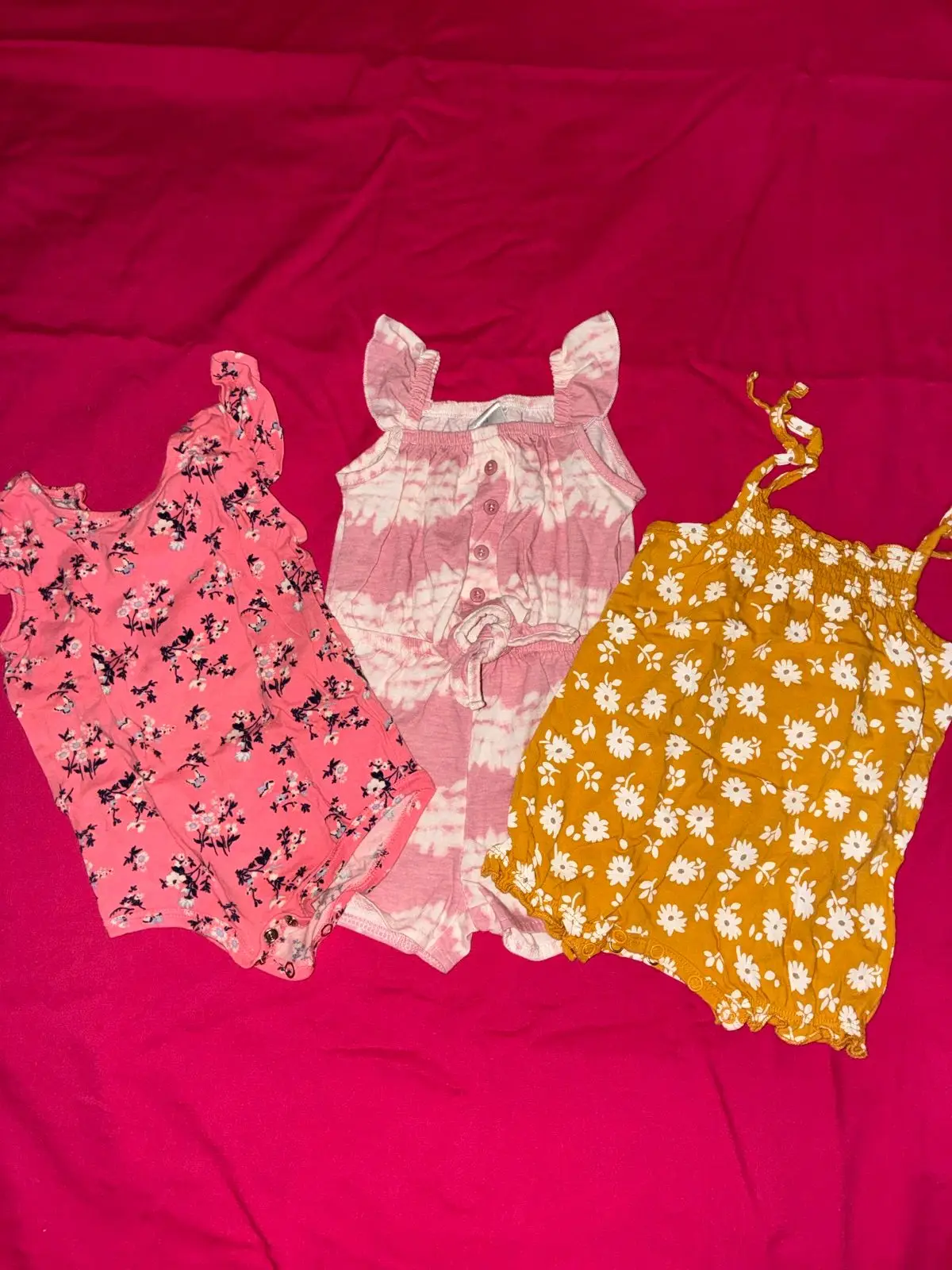Pink Floral Baby Romper
