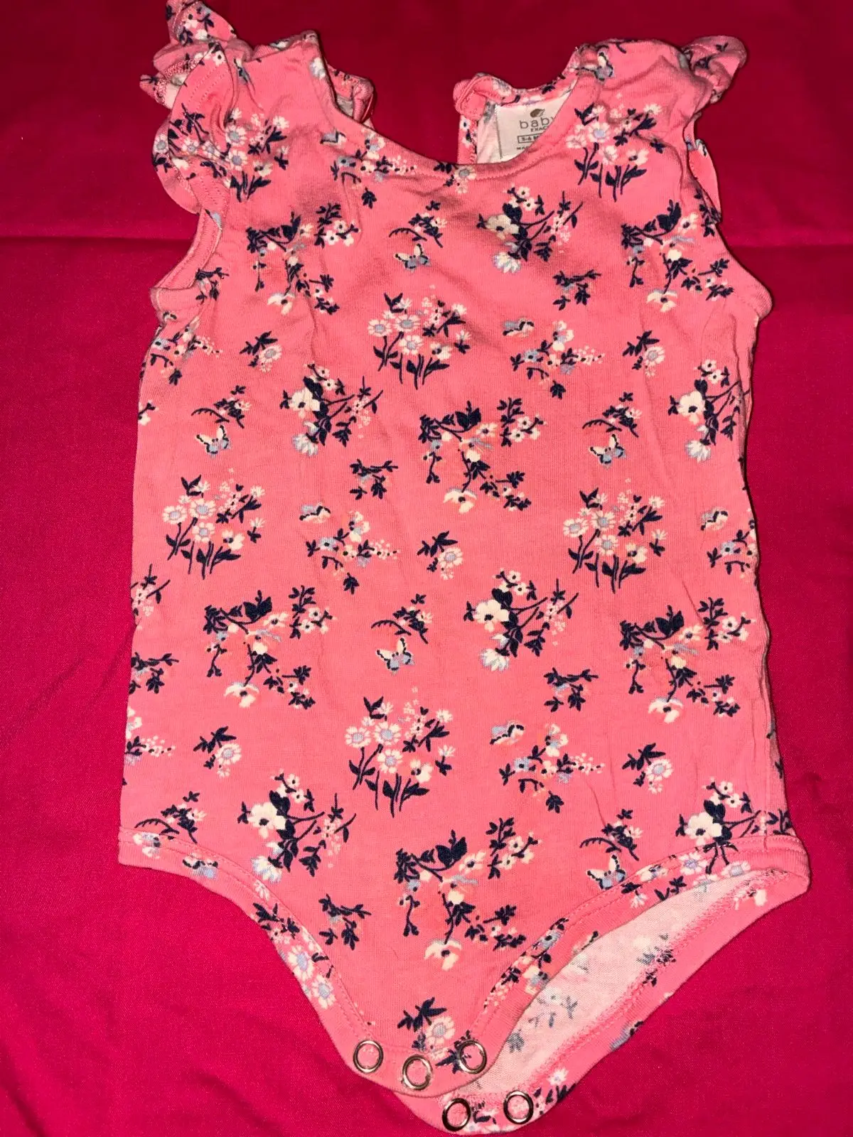 Pink Floral Baby Romper