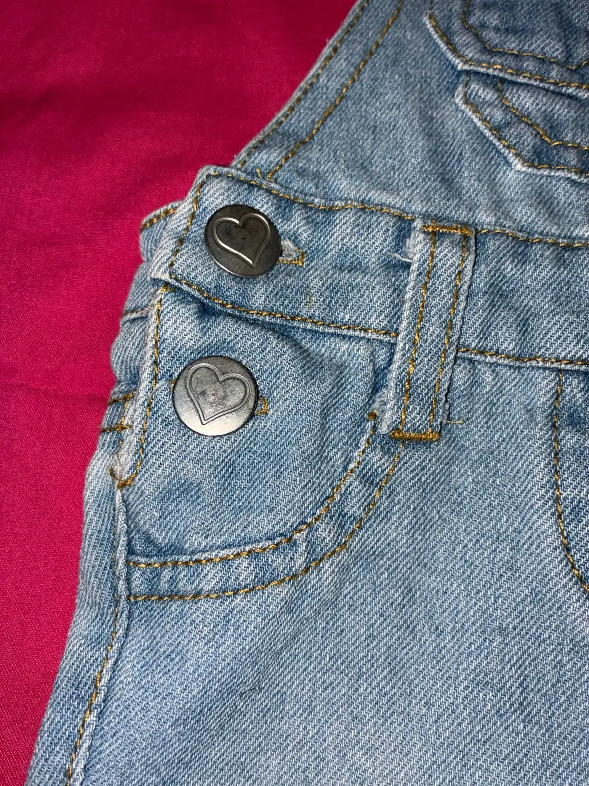 Light Wash Denim Overalls Shorts