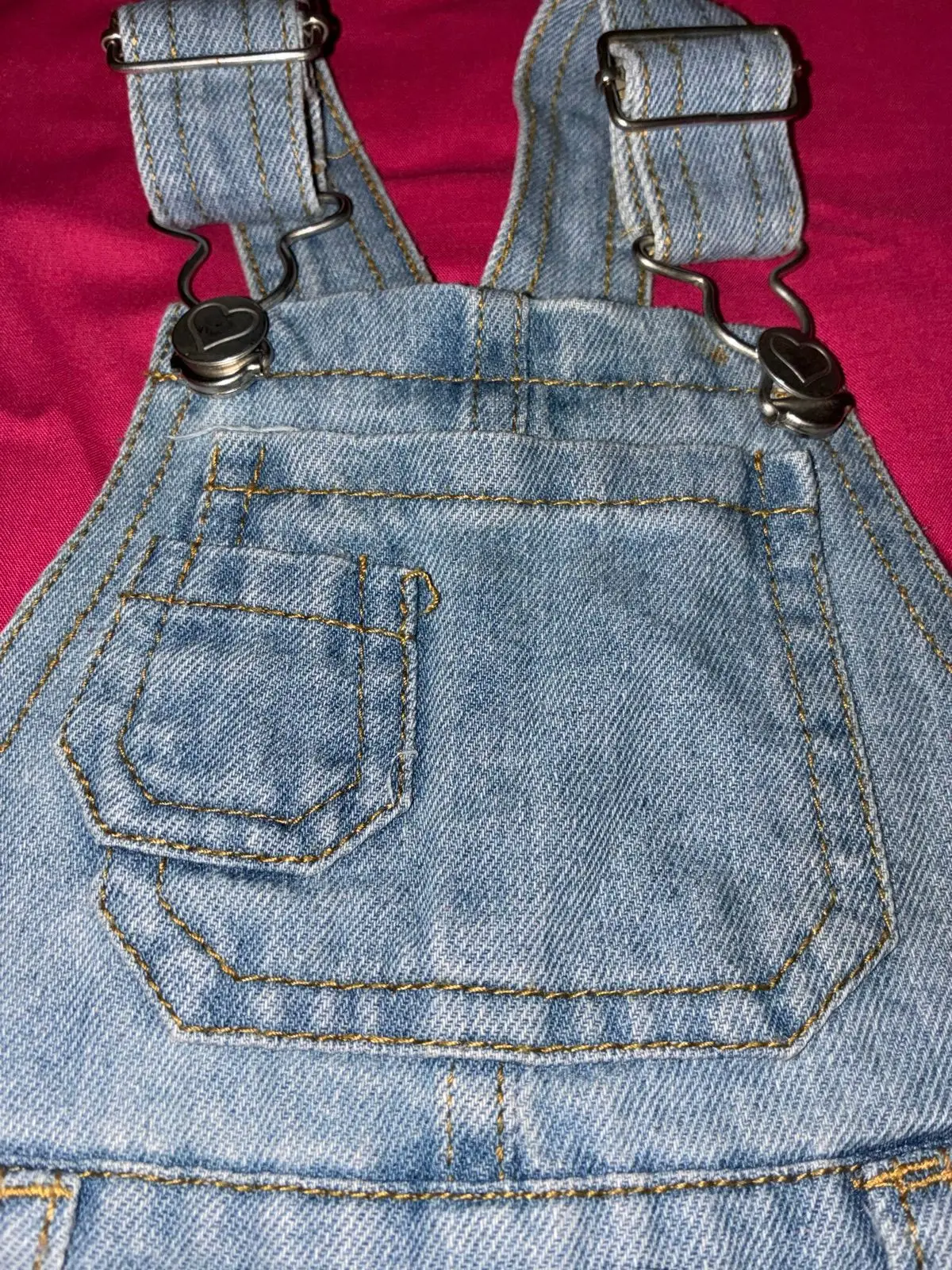 Light Wash Denim Overalls Shorts