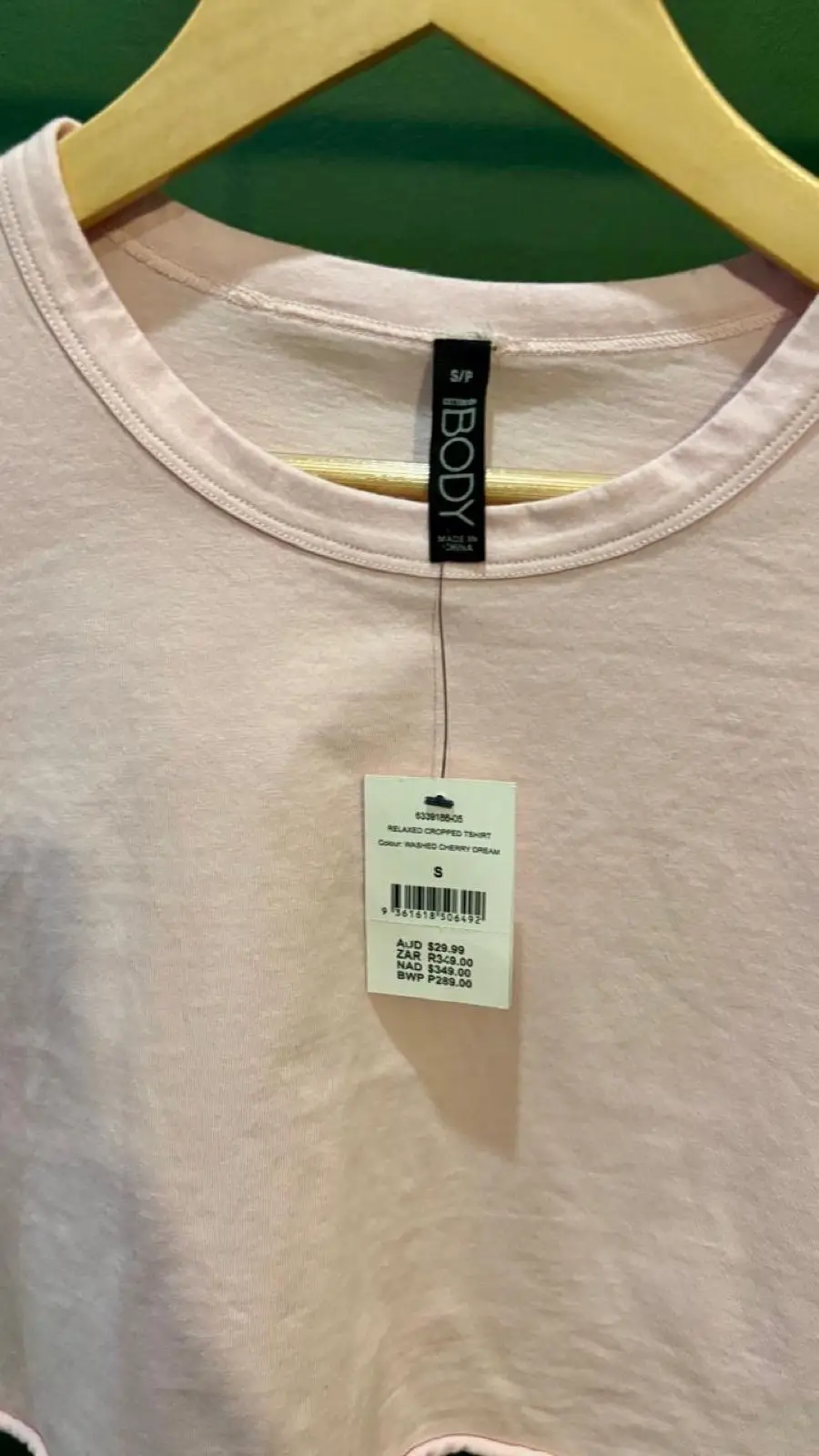 Cotton On Light Pink Cropped T-Shirt