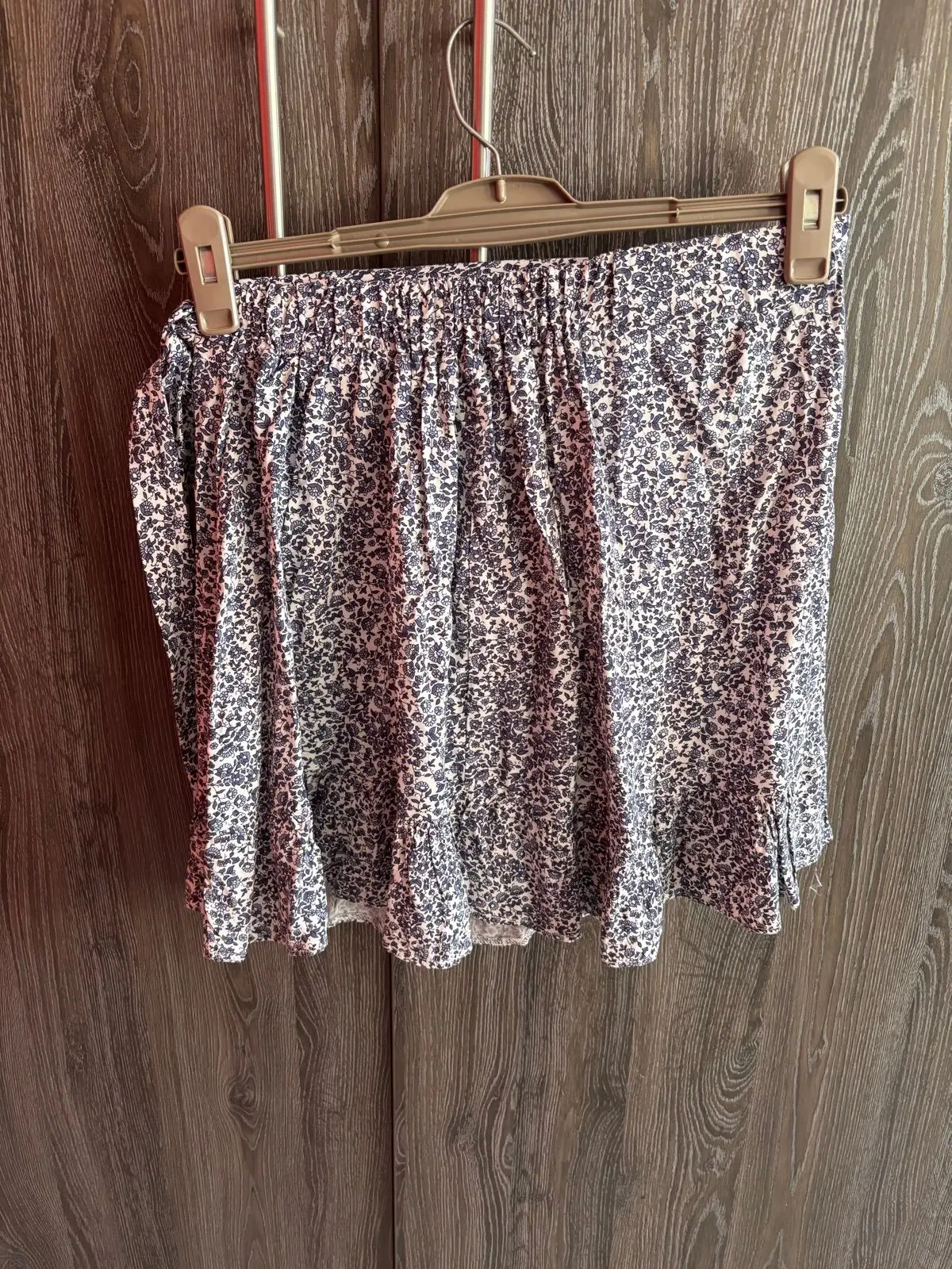 Blue and White Floral Print Skirt