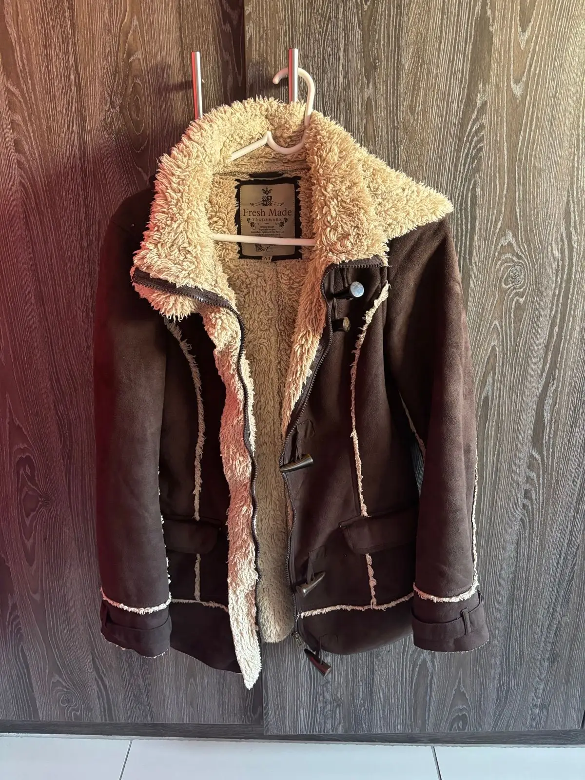 Truworths Fresh Made Brown Faux Suede Sherpa Jacket
