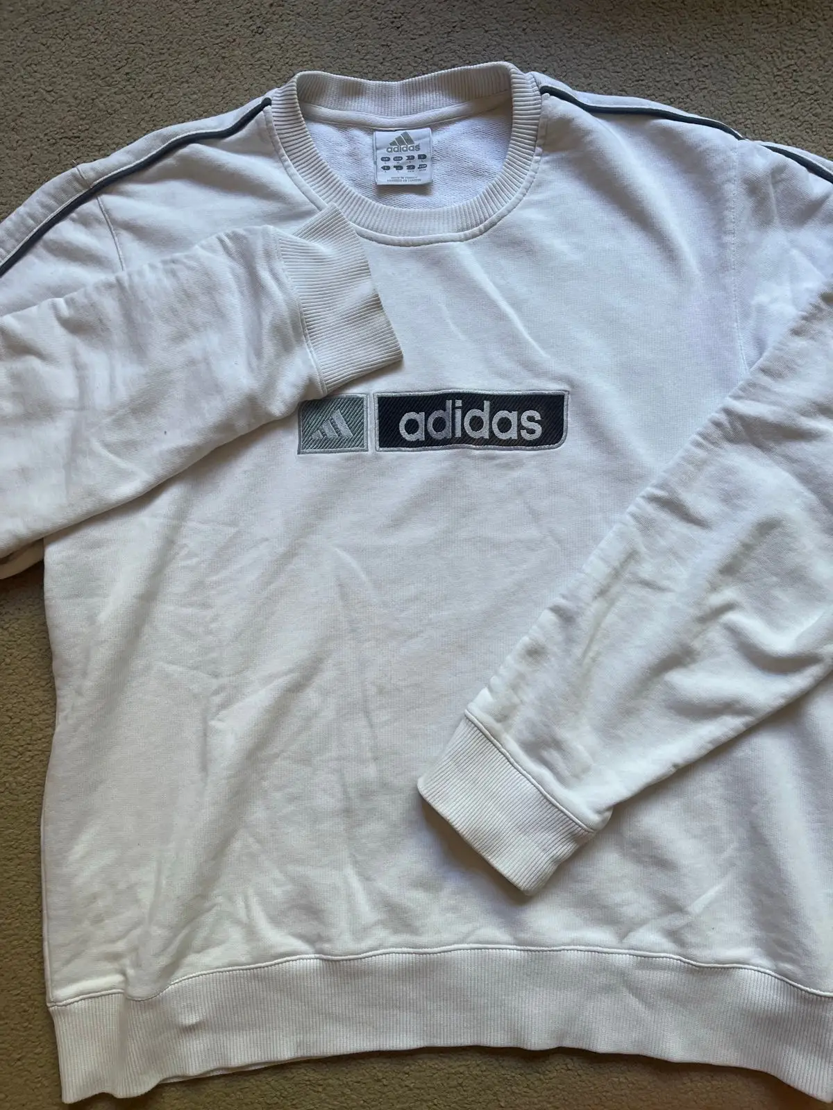 Adidas White Crewneck Sweatshirt
