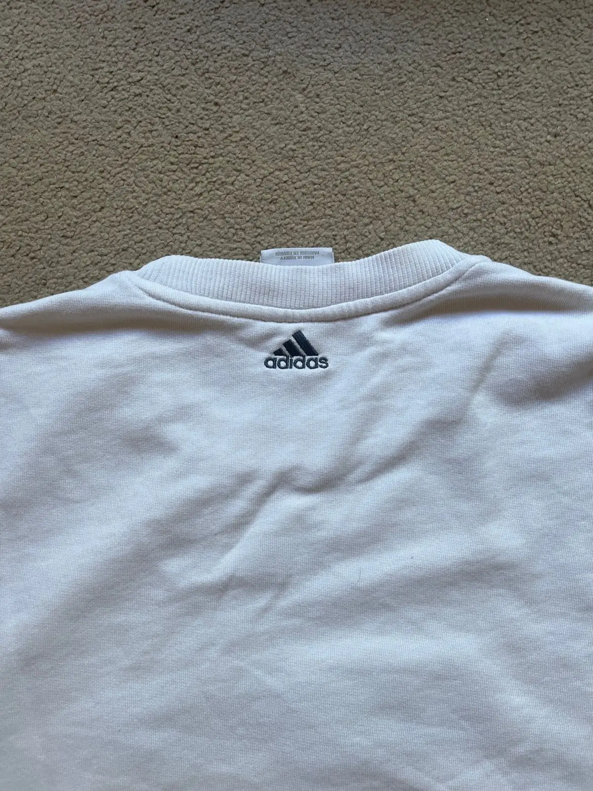 Adidas White Crewneck Sweatshirt