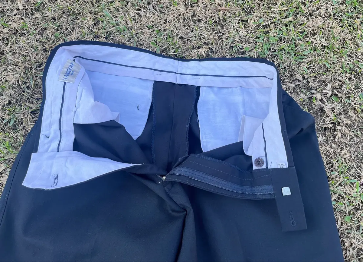 Navy Blue Pleated Trousers