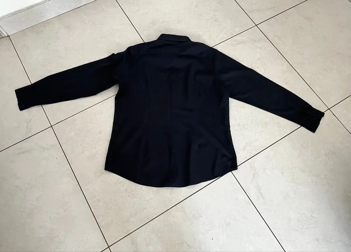 David Jones Black Long-Sleeve Button-Down Shirt