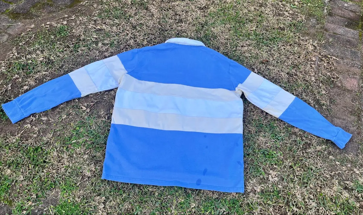 Anthem Athletica Striped Long Sleeve Polo Shirt Blue L