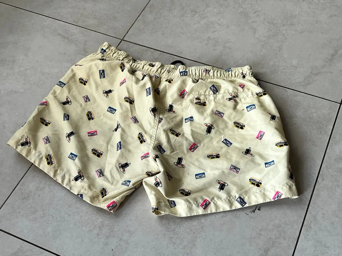 H&M Yellow Cassette Print Shorts
