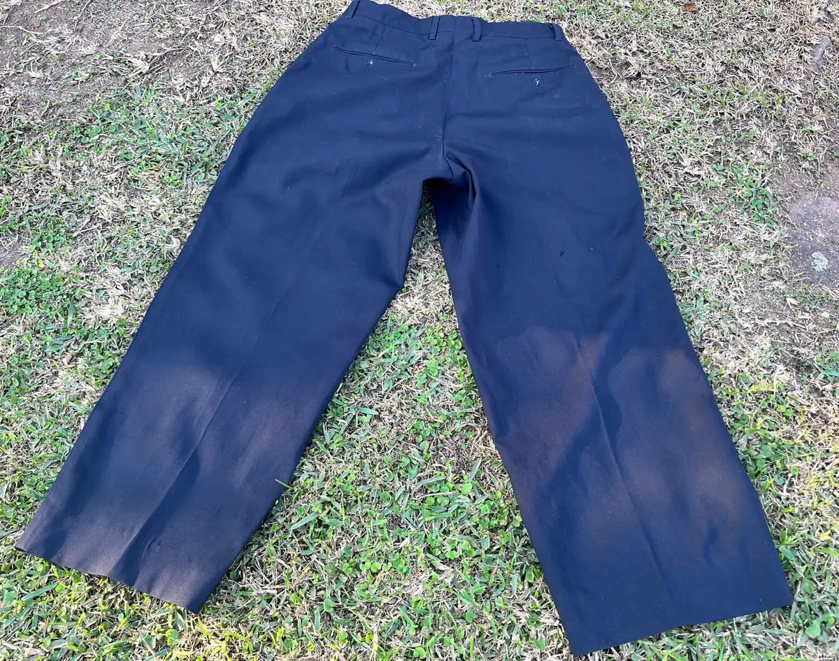 Navy Blue Pleated Trousers