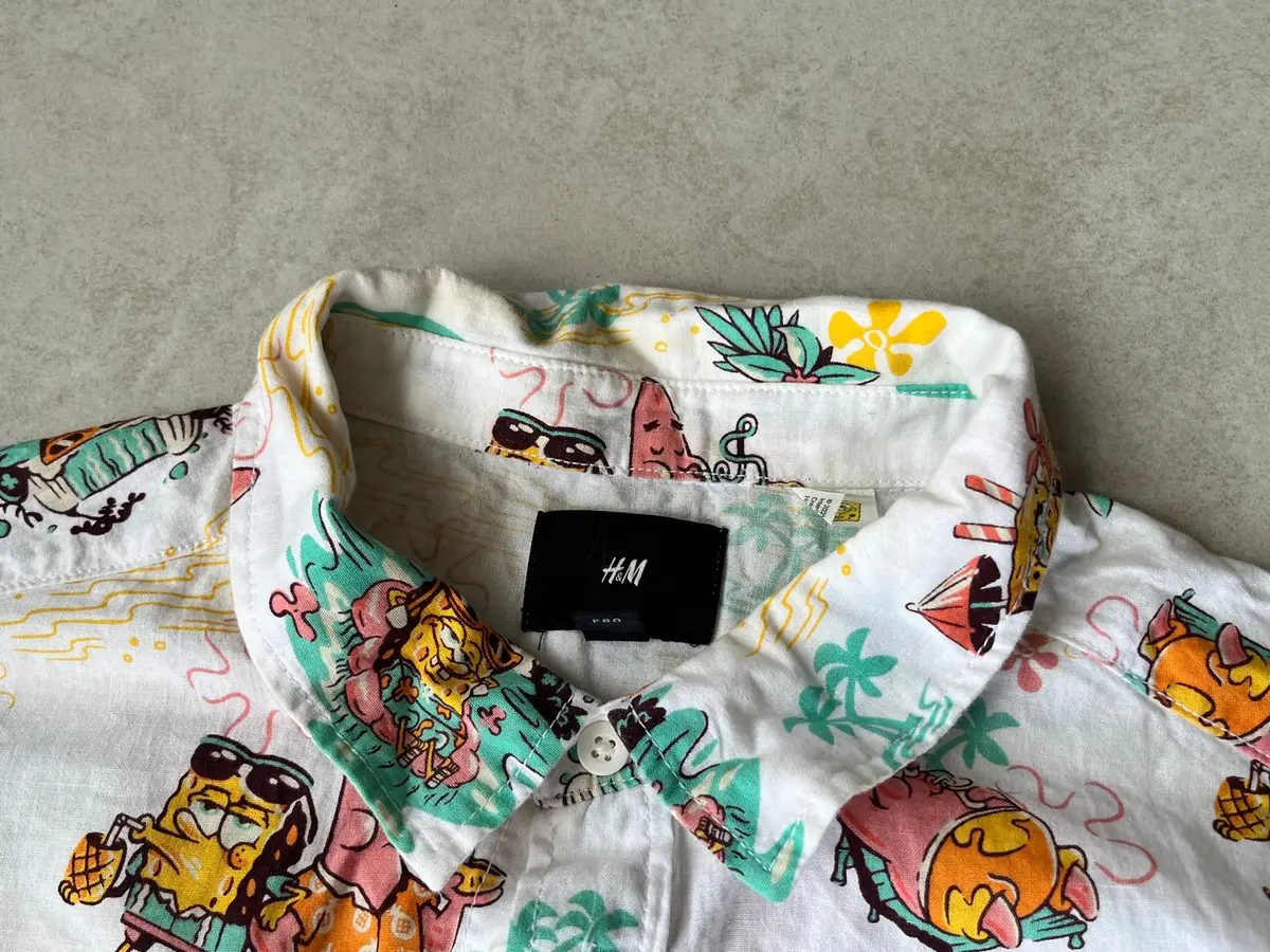 H&M Spongebob Squarepants All-Over Print Short Sleeve Shirt