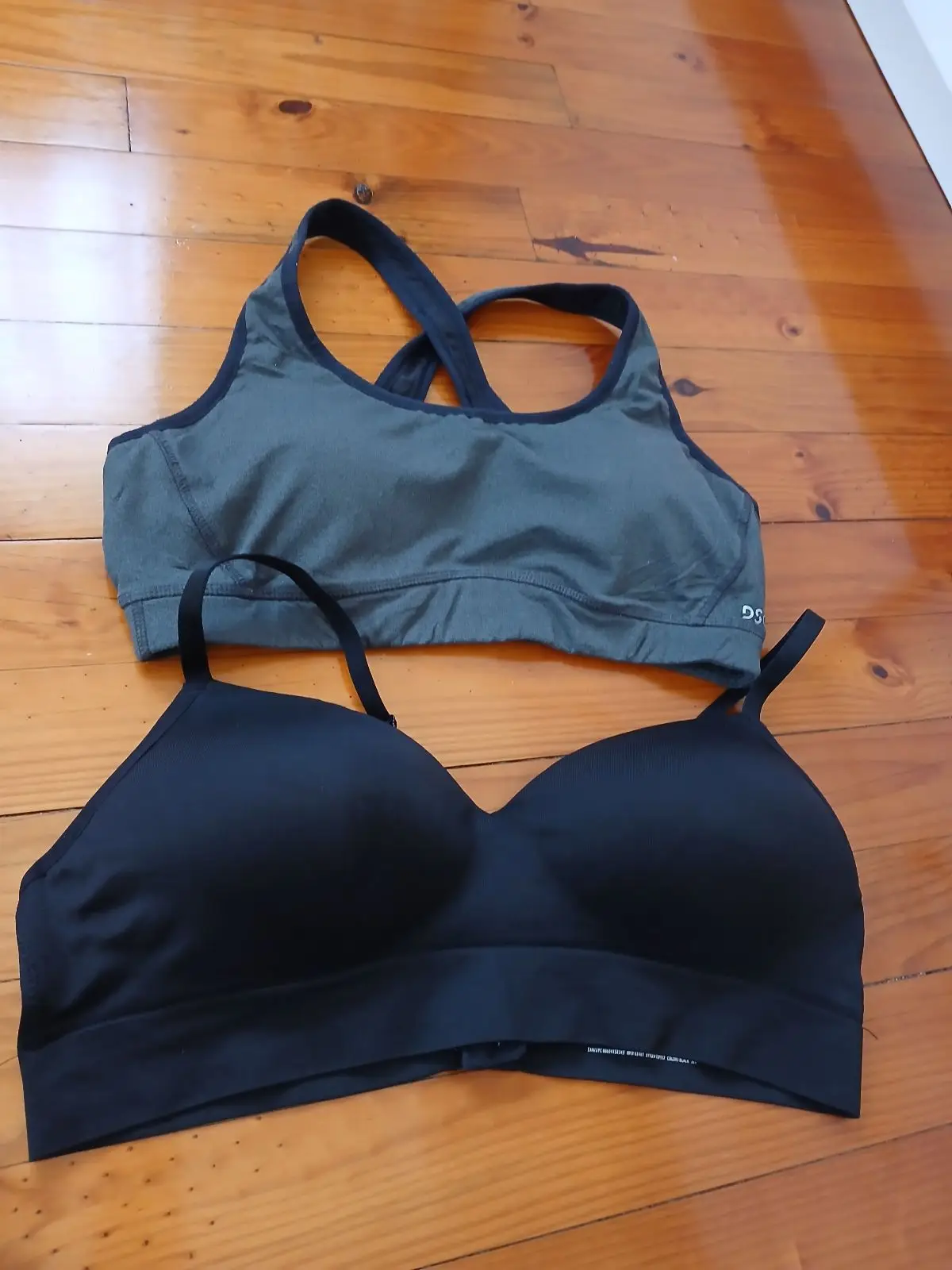 Grey Cross-Back Activewear Sports Bra