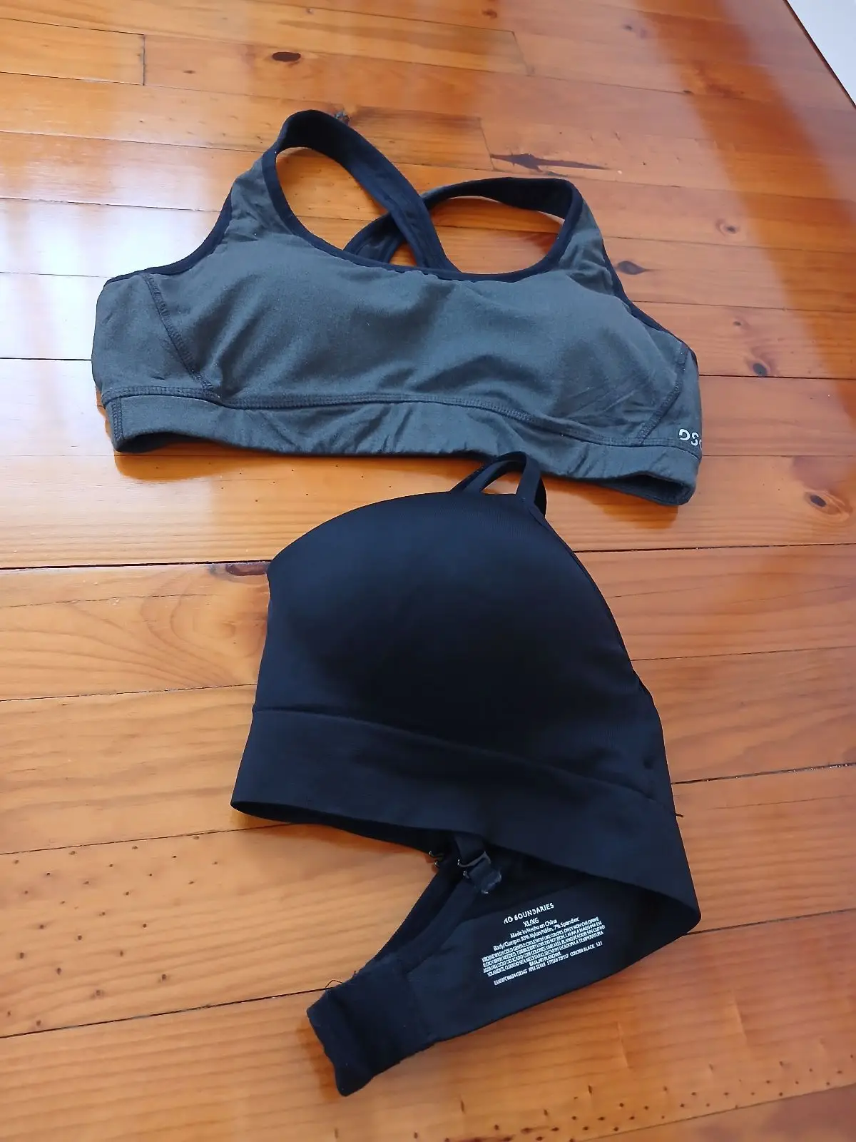 Grey Cross-Back Activewear Sports Bra