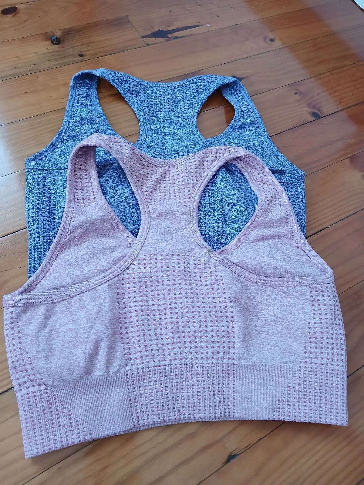 Pink Seamless Athletic Sports Bra