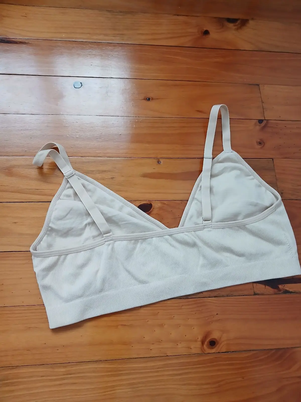 Cream Ribbed Bralette