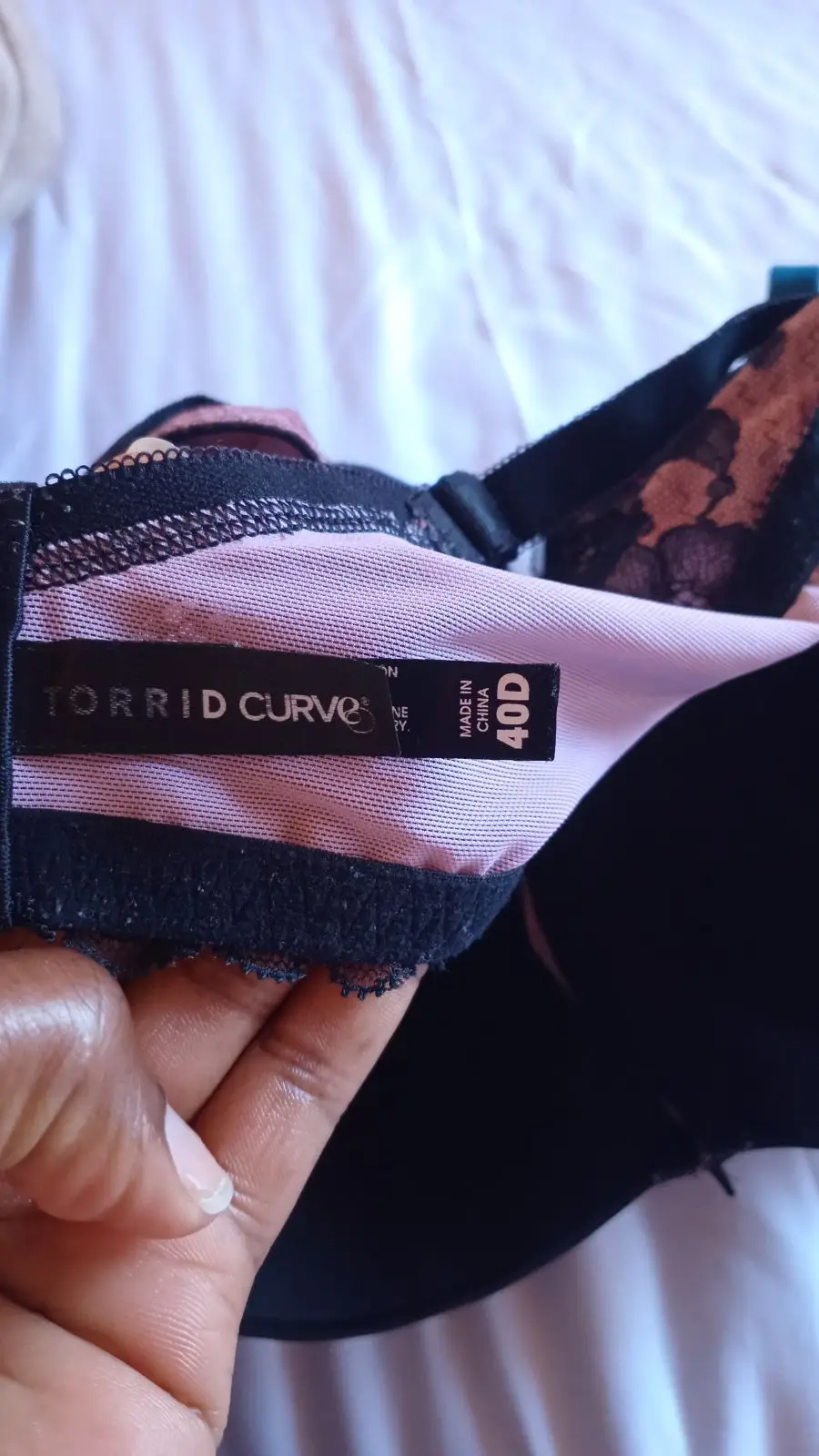 Black and Pink Lace Bra Size 40