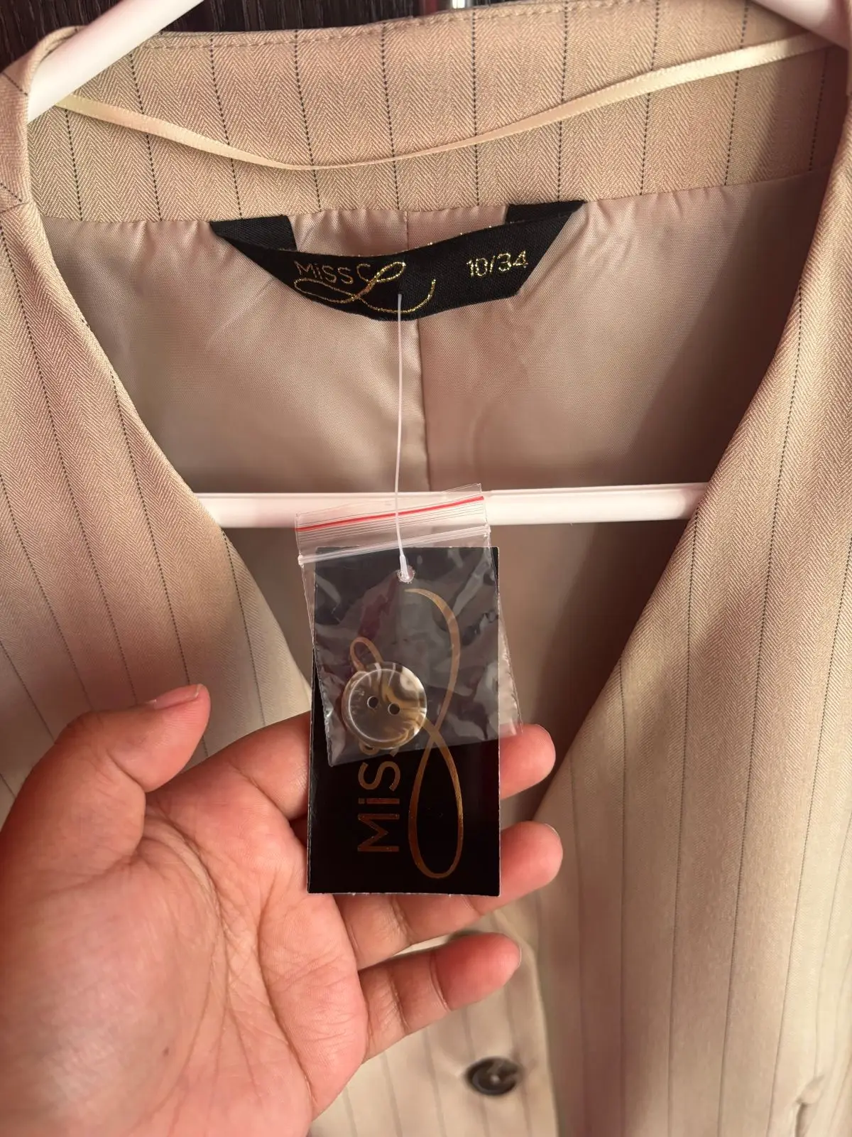 Miss G Beige Pinstripe Waistcoat