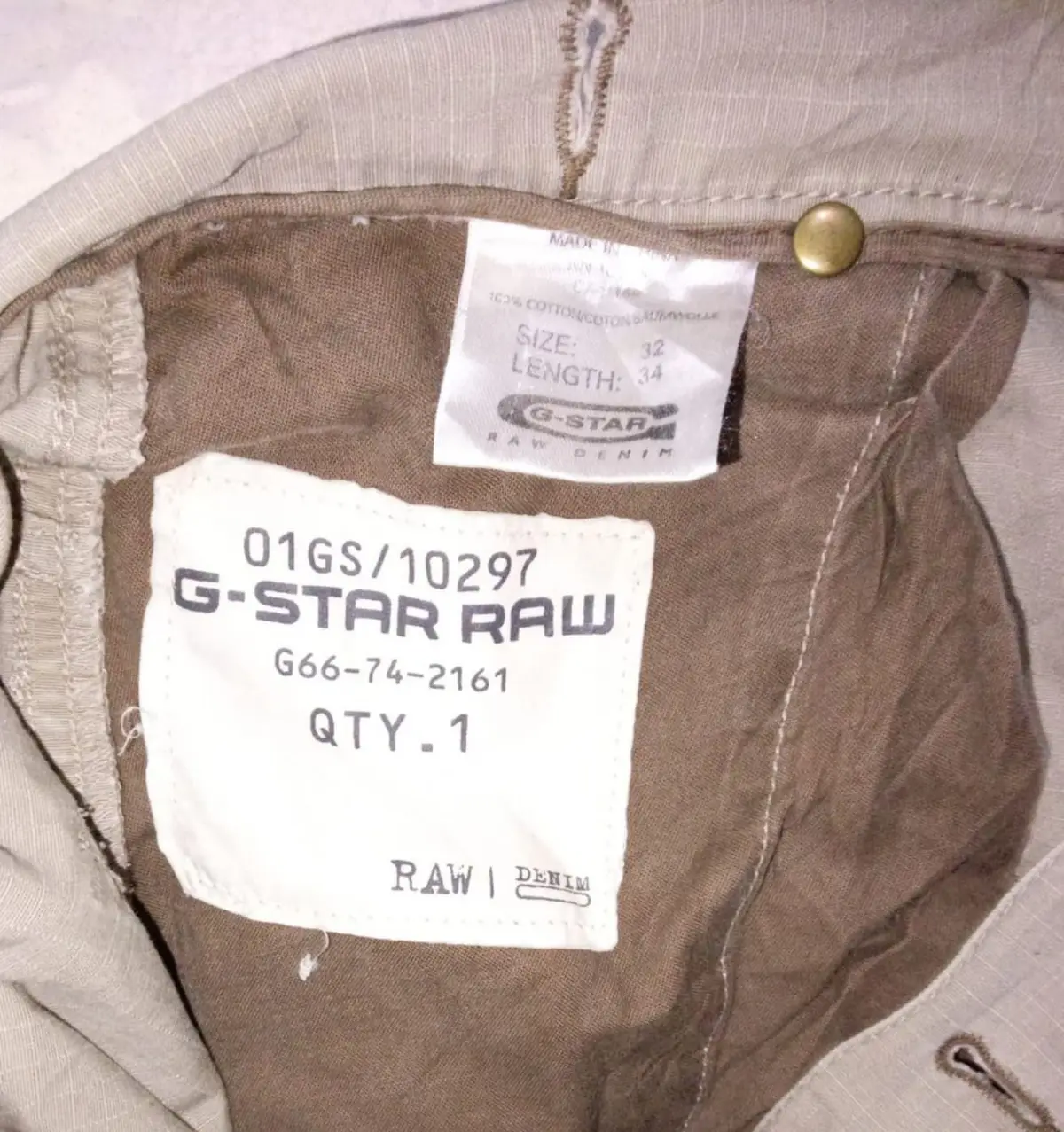 G-Star RAW Cargo Pants Beige