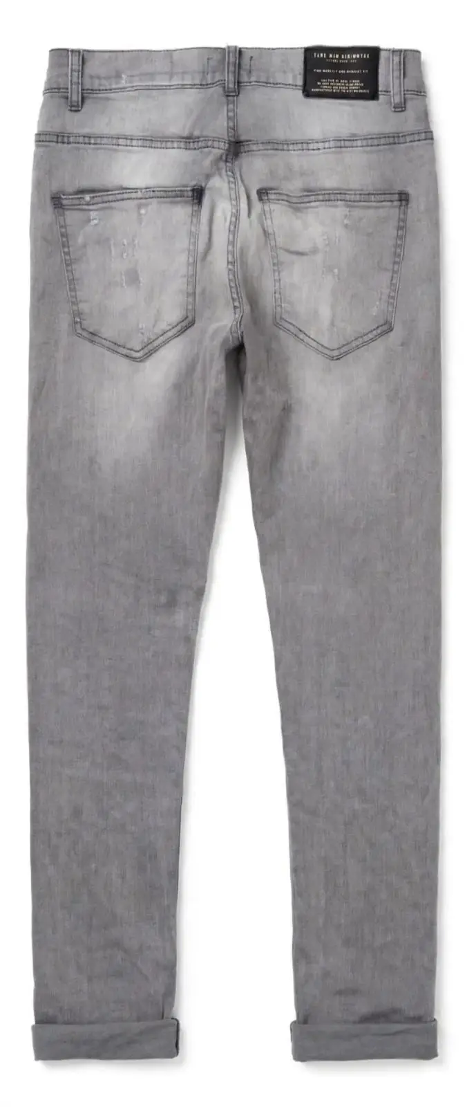 Zara Grey Distressed Denim Jeans