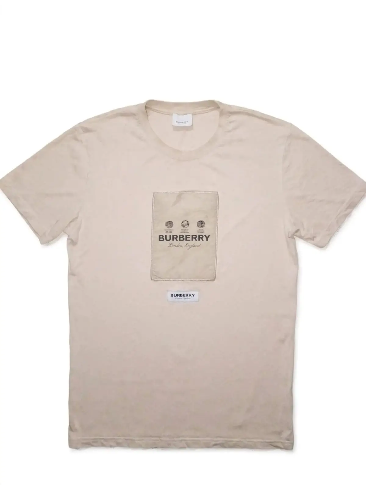 Burberry Logo Patch T-Shirt Beige