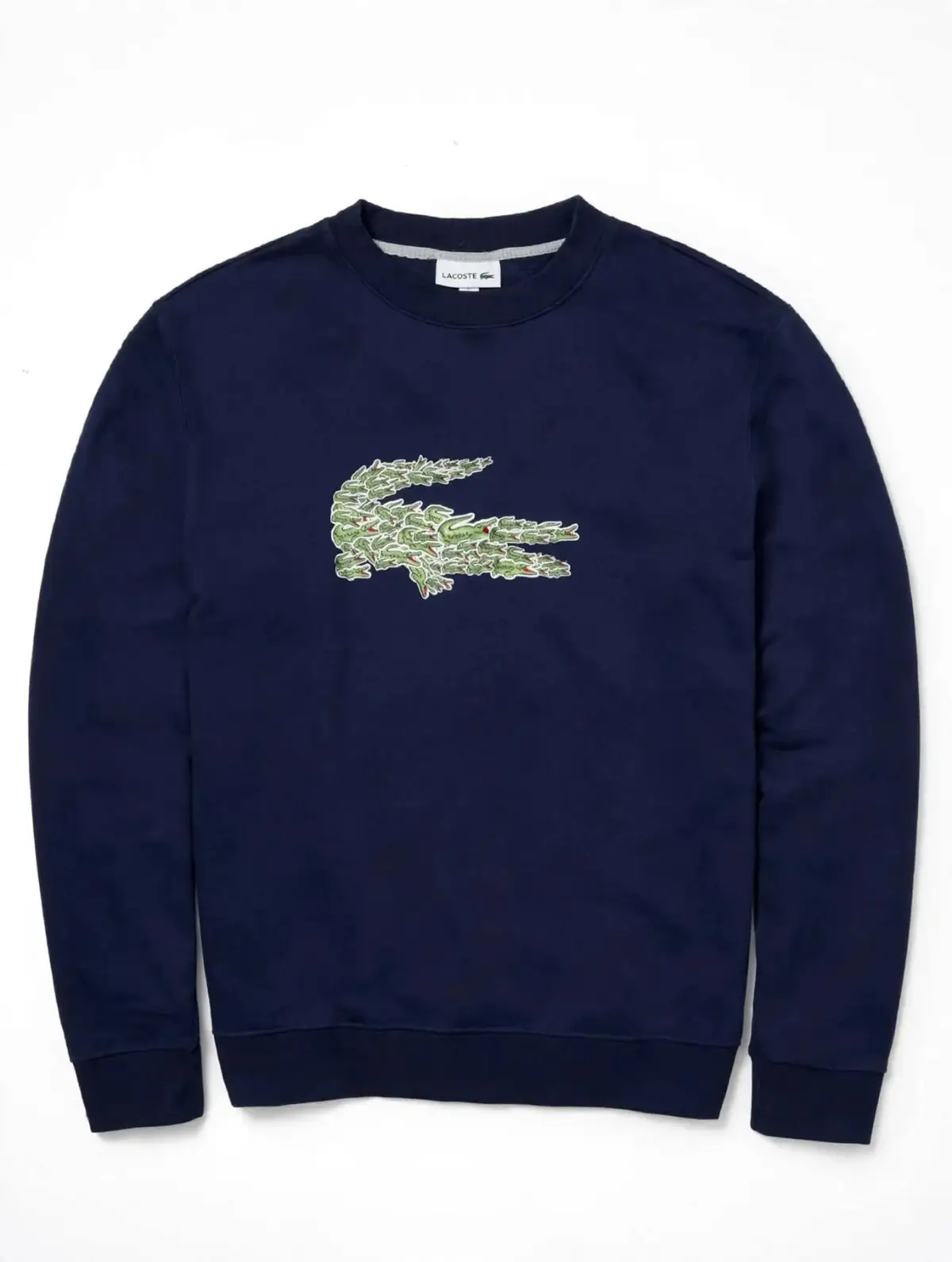 Lacoste Navy Crewneck Sweatshirt with Graphic Logo
