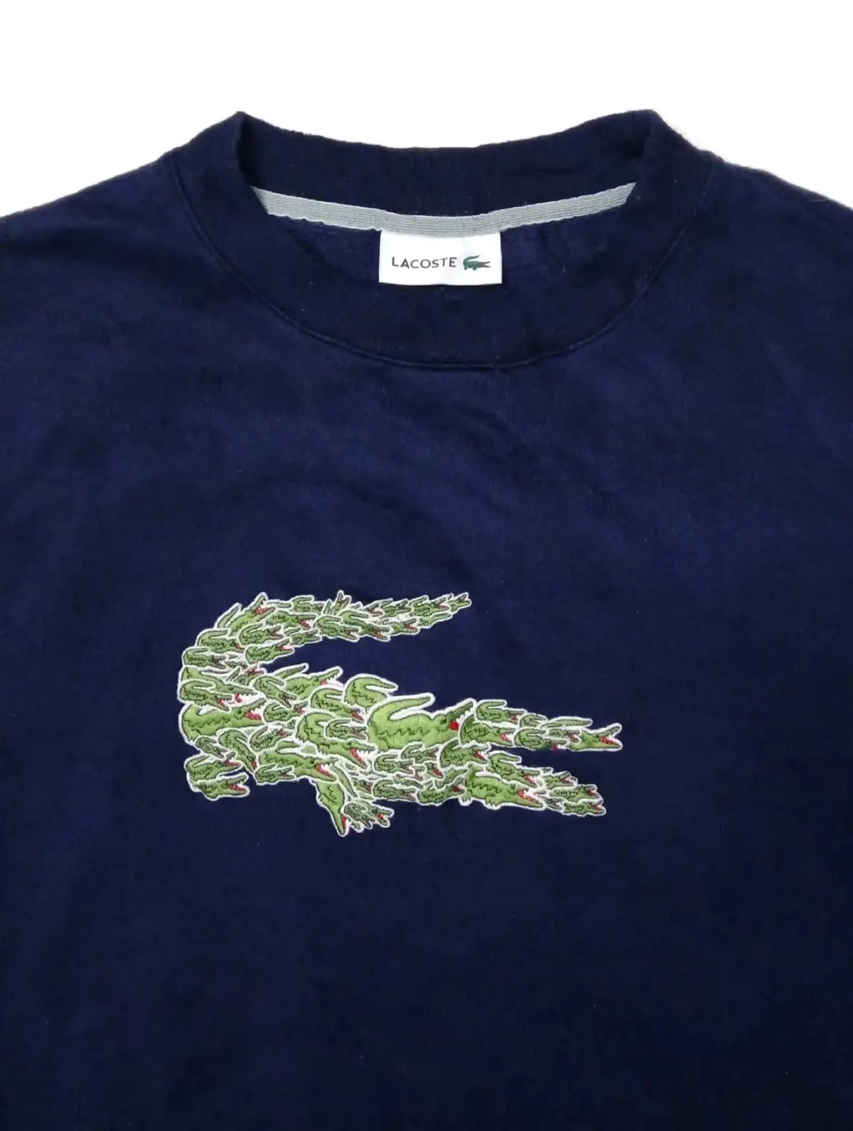 Lacoste Navy Crewneck Sweatshirt with Graphic Logo