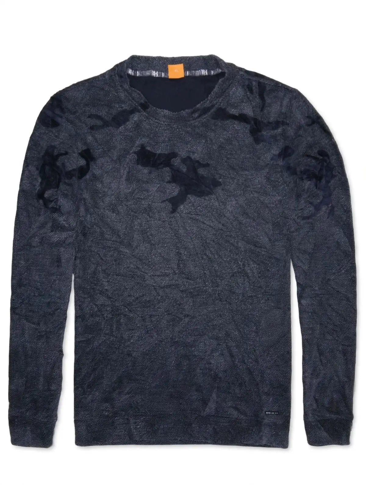 Hugo Boss Blue Patterned Long Sleeve Crewneck