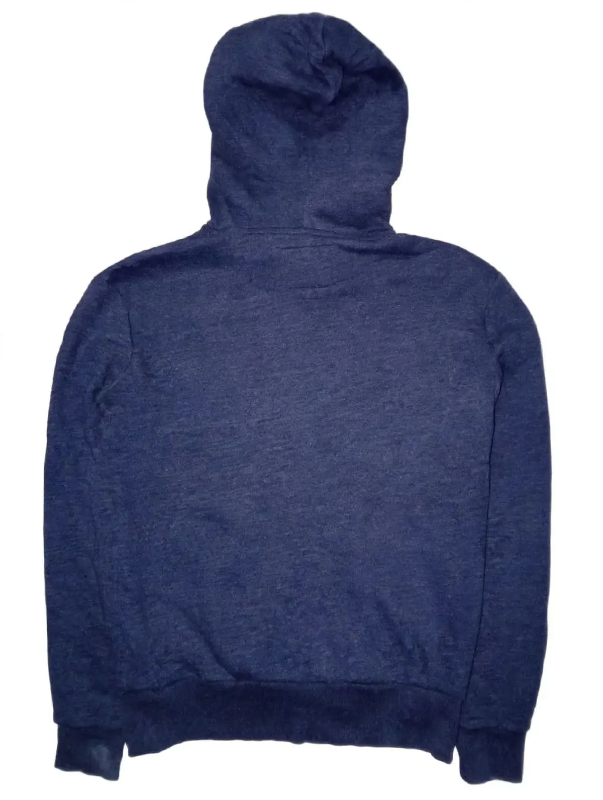 Superdry Blue Marl Hoodie with Yellow Logo