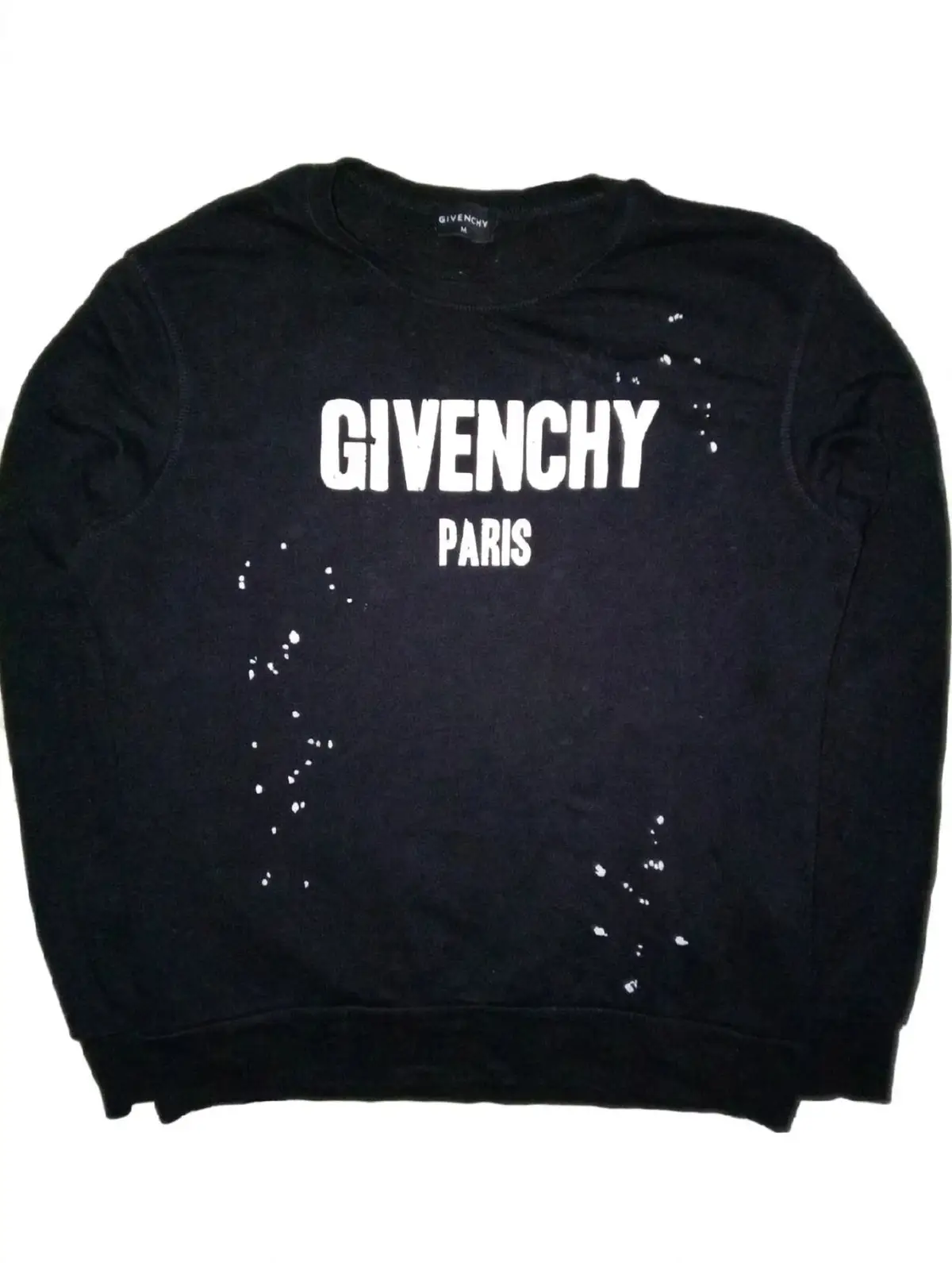 Givenchy Paris Paint Splatter Crewneck Sweatshirt Black
