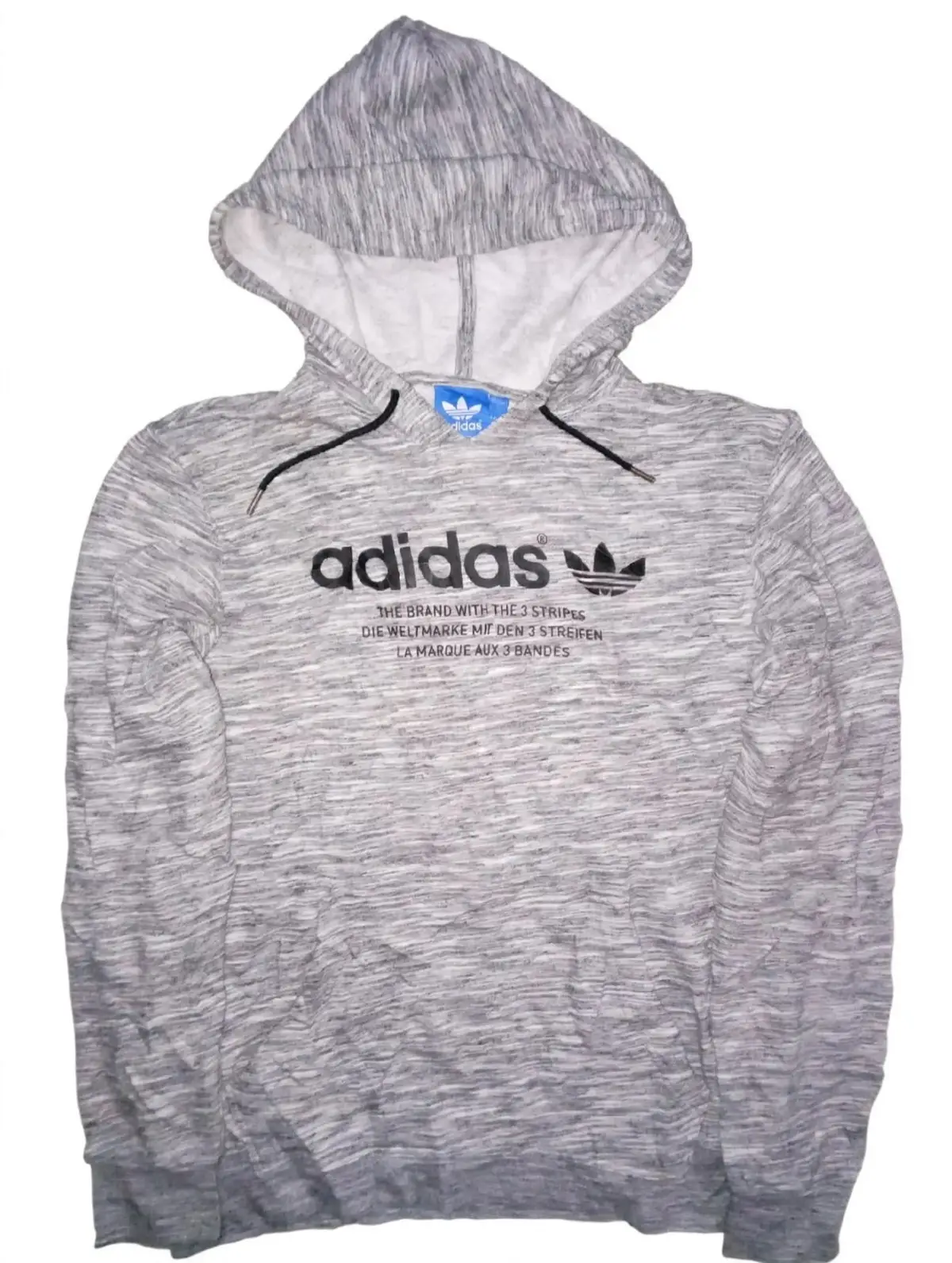 Adidas Grey Marl Hoodie with Trefoil Logo