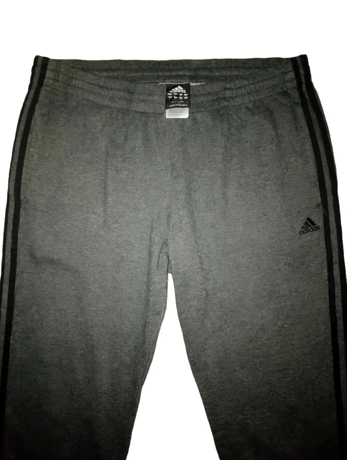 Adidas Grey Track Pants with Black Stripes