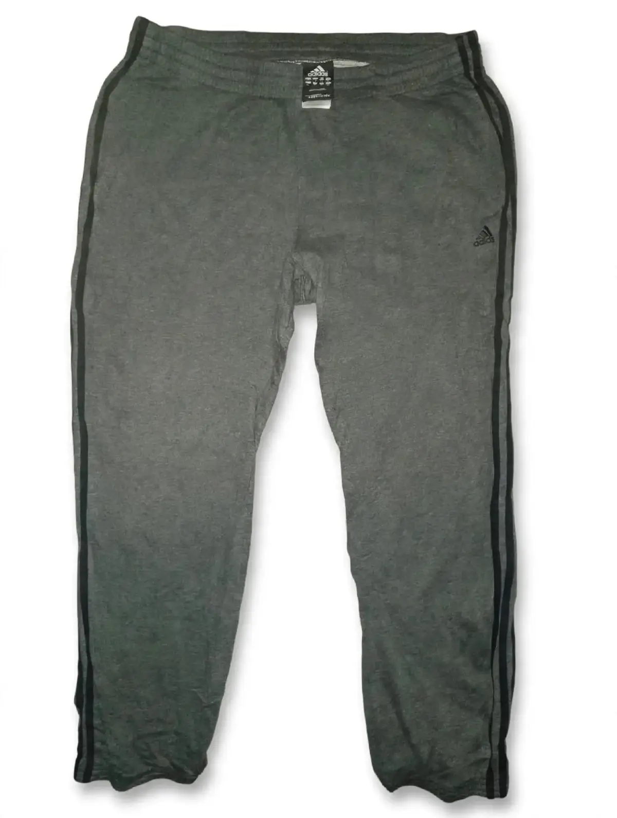 Adidas Grey Track Pants with Black Stripes