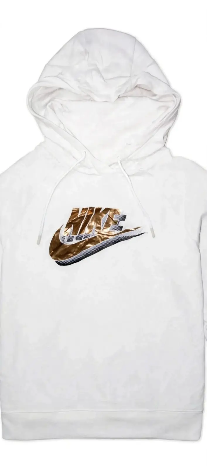 Nike White Hoodie with Metallic Foil Logo