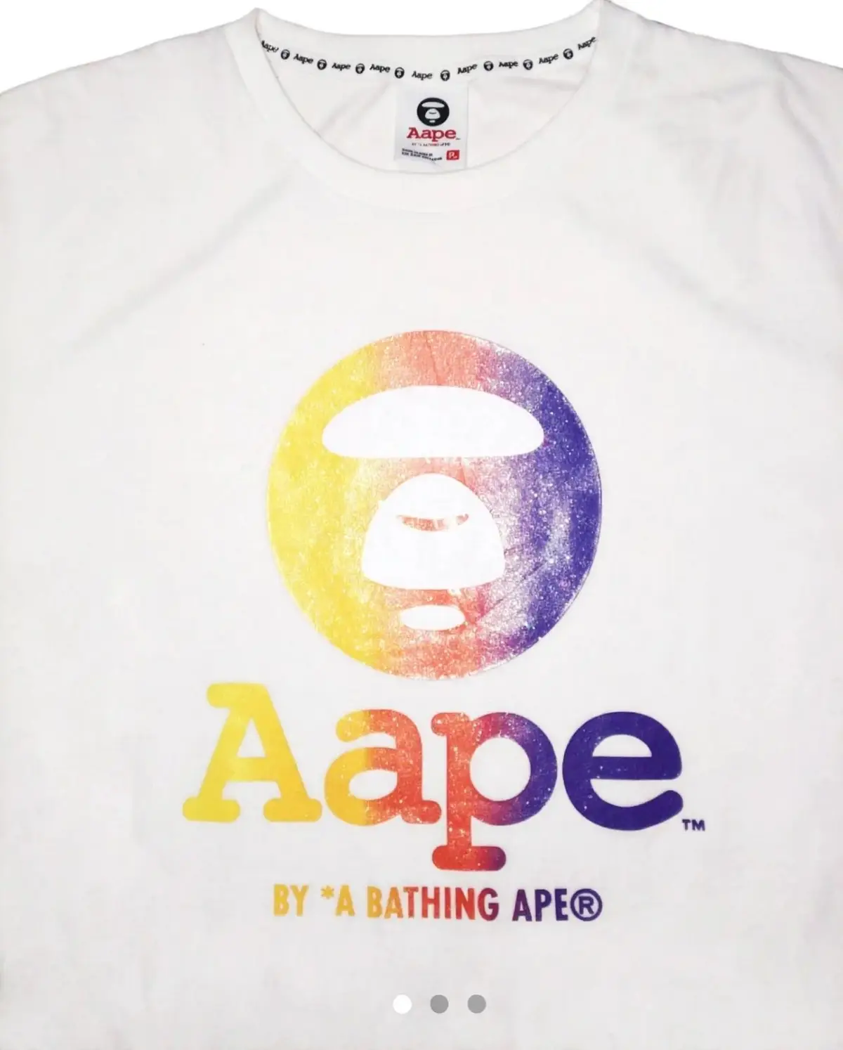 Aape by A Bathing Ape Rainbow Logo White T-Shirt