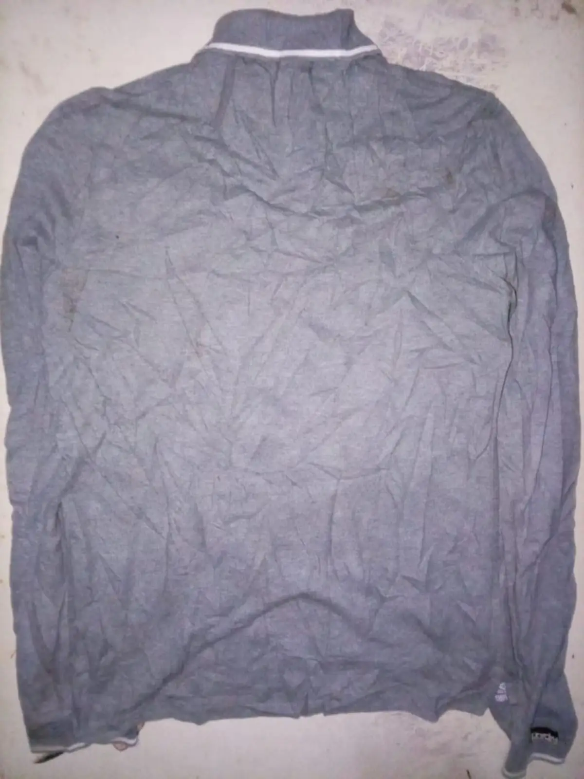 Superdry Long Sleeve Polo Shirt Grey Large