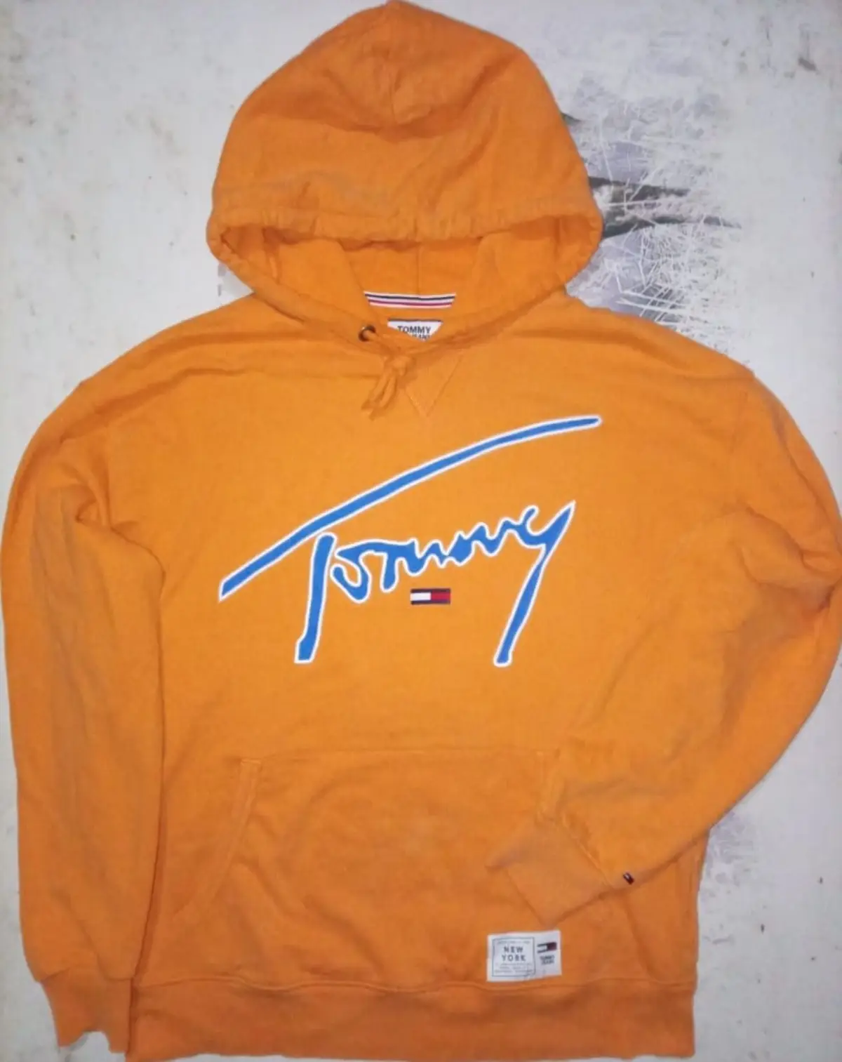 Tommy Hilfiger Orange Script Logo Hoodie