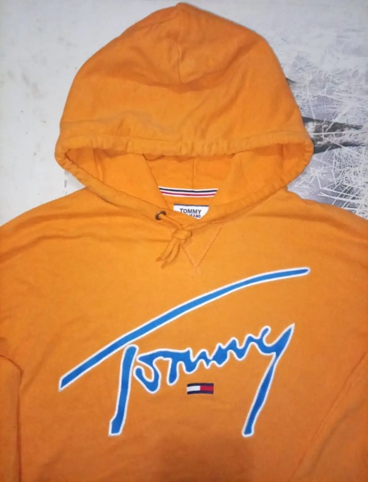 Tommy Hilfiger Orange Script Logo Hoodie