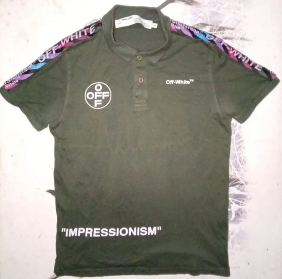 Off-White Impressionism Polo Shirt Green